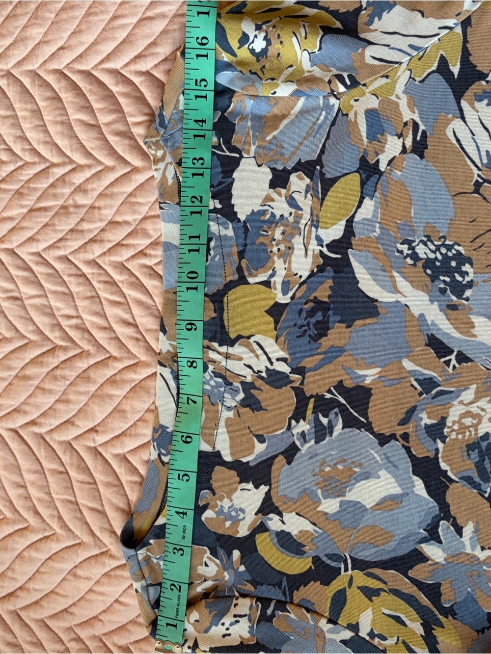 Lauren Ralph Lauren Floral Cotton Stretch Top Women’s L Blue Yellow Short Sleeve - Picture 8 of 10